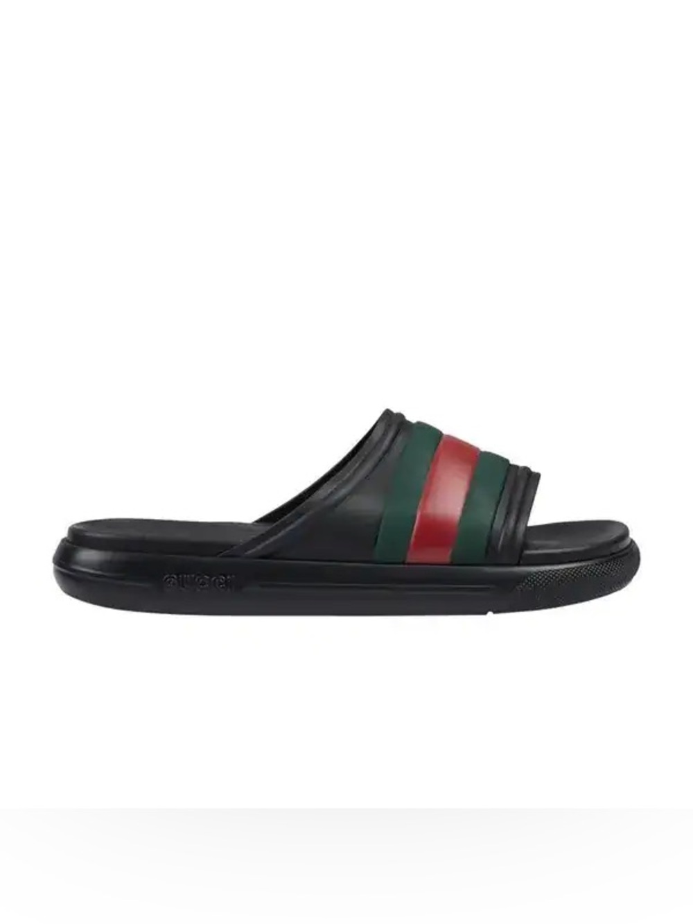 Gucci Men's Black Web Slide Sandals Size 9